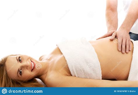 pregnant woman having massage stock image image of maternity therapy