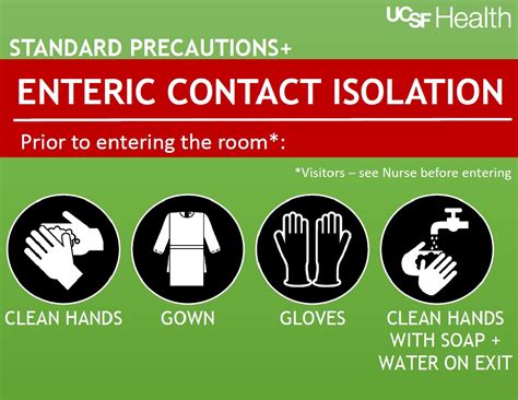 enteric contact isolation sign ucsf health hospital epidemiology  infection prevention