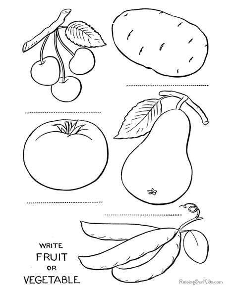 fruits  vegetable coloring pages coloring home