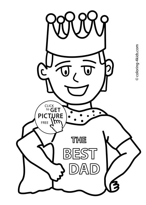 printable father  day coloring card  page happy father  day