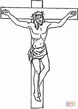 Jesus Cross Coloring Pages Jezus Printable Christ Silhouettes Drawing Kruis Het Aan sketch template