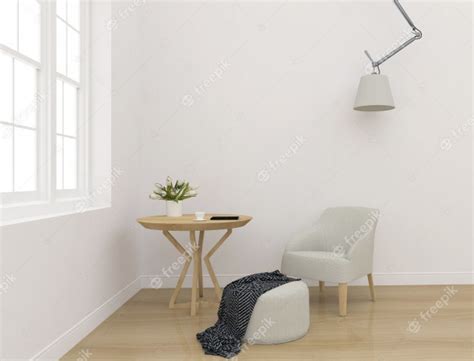white interior blank wall mockup wall art display photo premium
