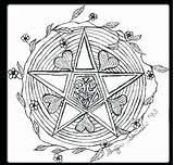Coloring Pages Wiccan Pagan Wicca Printable Pentagram Samhain Drawing Adults Pentacle Color Colouring Mandala Drawings Getcolorings Getdrawings Symbols Children Colorings sketch template