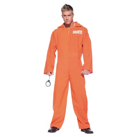 halloween men s prison jumpsuit costume orange one size in 2019 products prison jumpsuit