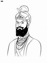 Guru Singh Gobind Sikh Gurus Ten Last Pages Coloring sketch template