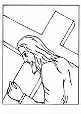 Kreuz Tragen Ausmalen Ausmalbild Testament Kreuzigung Ostern Auferstehung Ausdrucken sketch template