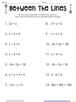 graphing linear equations  color worksheet  lindsay perro tpt