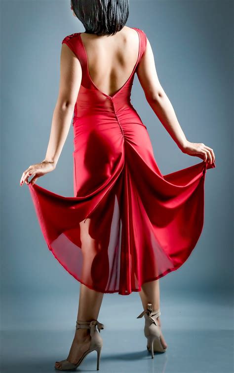 Sequin Tango Dress Red Tango Performance Dress Tango Dress Etsy Australia