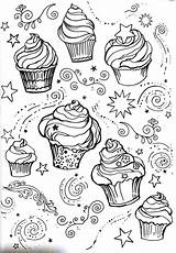 Coloring Pages Cupcake Adult Zentangle Adults Cupcakes Ice Cream Printable Mandala Sheets Colouring Template Visit Choose Board Books sketch template