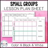 small group lesson plan template teaching resources teachers pay teachers