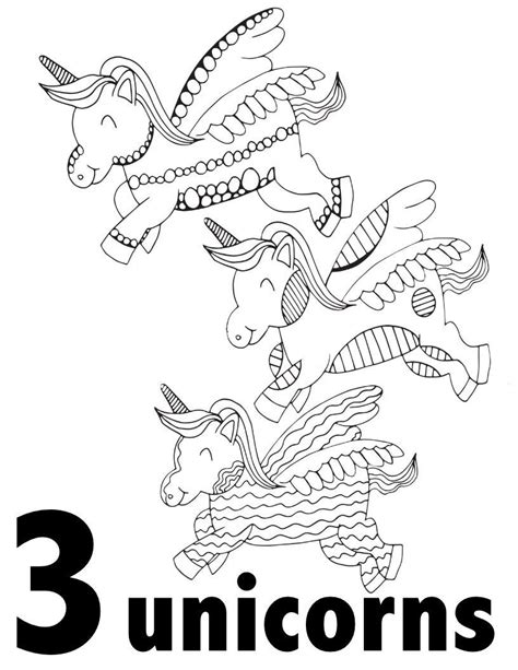 unicorns  coloring pages  kids numbers   great