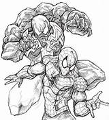 Carnage Venom Heros Pencil sketch template