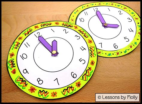 lessons  molly analog paper clock  kids  moveable hour
