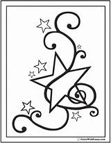 Star Coloring Fancy Pages Musical Stars Printable Pdf Colorwithfuzzy sketch template