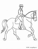 Jinete Caballo Cavaliere Dressage Cavalo Adiestra Dressur Treinando Mulher Colorier Hellokids Pferde Equitation sketch template