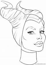 Coloring Maleficent Angelina Jolie Pages Coloring4free sketch template