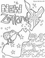 Coloring Zealand Pages Doodle Alley National Nz Park Flag Yellowstone Maori Colouring Kids Map Country Meditation Waitangi Kiwiana Template Printable sketch template
