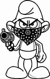 Gangsta Gangster Thug Smurf Mickey Mouse Getdrawings Getcolorings sketch template