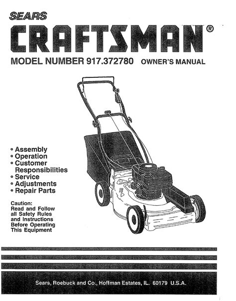 Craftsman Lawn Mower Model 917 Parts Manual