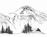 Mountain Coloring Pages Mountains Clipart Covered Snow Scene Book Montagne Coloriage Coloriages Template Color Webstockreview sketch template