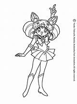 Coloring Sailor Moon Chibi Pages Saturn Library sketch template