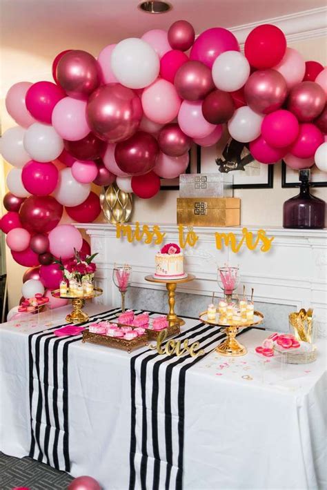 Pink Theme Bachelorette Party Ideas Party Cake Table