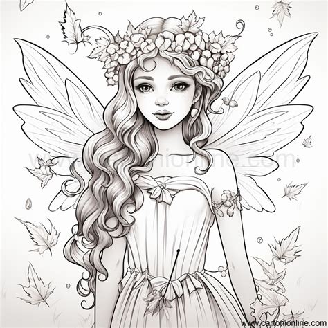 autumn fairy coloring page