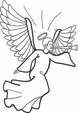 Coloring Angels Pages Print Christmas Angel Printable Popular sketch template