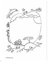 Coloring Ocean Border Pages Freeology Letters Drawings Line sketch template