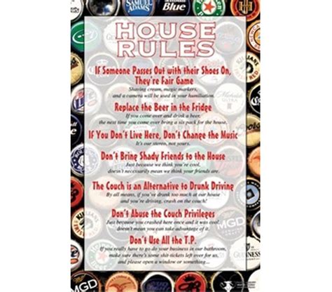 cheap dorm wall decor house rules poster with style