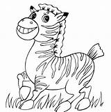 Zebra Coloring Pages Cute Baby Funny Printable Drawing Happy Color Kids Paper Description sketch template