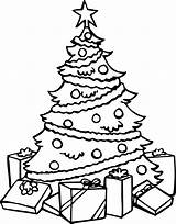 Coloring Sapin Cadeaux Arbol Weihnachtsbaum sketch template
