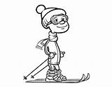 Sciatore Esquiador Professionale Colorir Acolore Esqui Scia Profissional sketch template