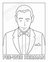 Pee Wee Herman Instant sketch template