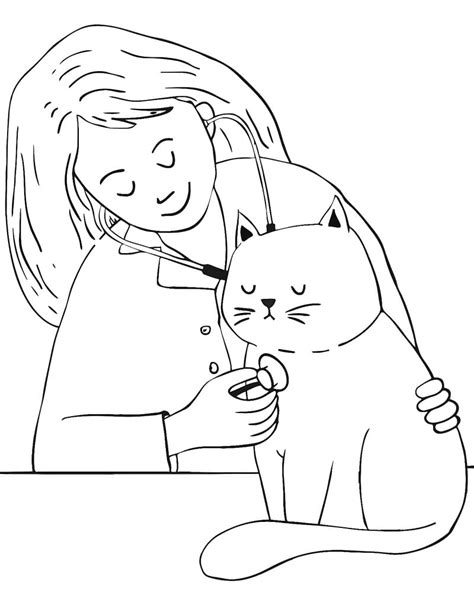 veterinarian girl coloring page  printable coloring pages  kids