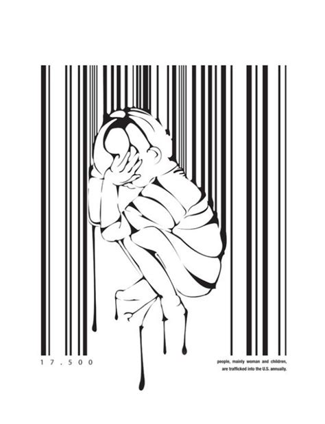 Bar Code Art Human Trafficking Illustration Design Swan