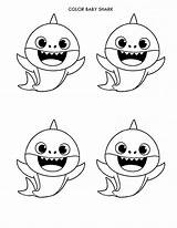 Shark Baby Color Coloring Pages Printable Kids sketch template