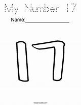17 Number Coloring Seventeen Writing Practice Word Outline Envelopes Many Tracing Color Twistynoodle Built California Usa Print Noodle sketch template