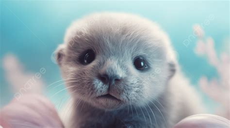 cute sea animals baby wallpaper background otter blue fur cotton
