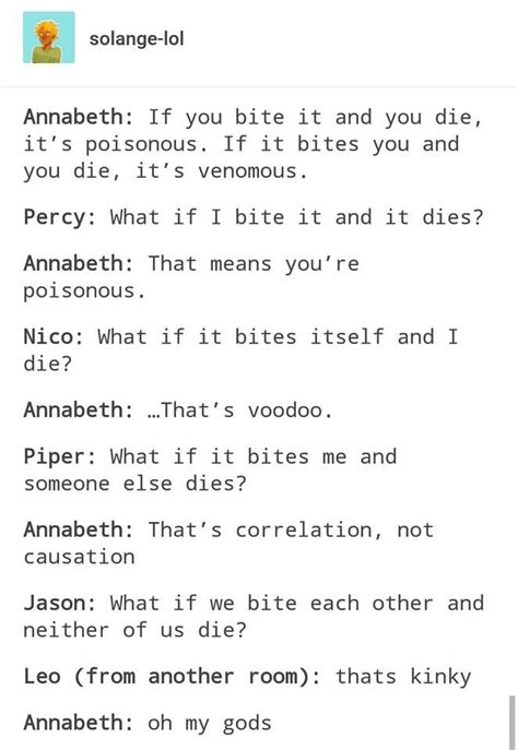 Percy Jackson Pjo Tumblr Posts Poisonous And Venemous