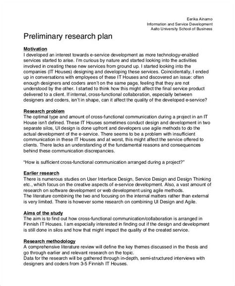 research plan  examples format  examples
