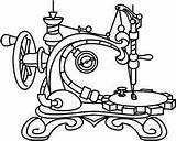 Embroidery Machine Steampunk Sewing Paper Drawing Designs Vintage Patterns Stitch Featherweight Singer Coloring Outline Pages Choose Board Draw Visit Machines sketch template