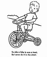 Coloring Pages Bike Safety Bicycle Helmet Riding Child Motocross Ride Motorcycle Dirt Learning Clipart Bikes Drawing Color Gif Printable Print sketch template