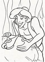Aladdin Coloring Pages Disney Prince Walt Characters Fanpop Lamp Cartoon Magic sketch template