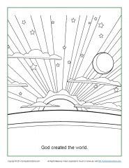 god created  world coloring page