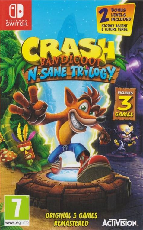 crash bandicoot  sane trilogy  nintendo switch box cover art