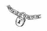 Chain Padlock sketch template