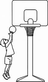 Basketball Coloring Playing Child Pages Boy Wecoloringpage sketch template