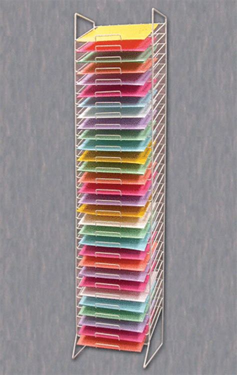 scrapbook paper rack tower organizer storage display  slot  white  scrapbook paper