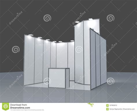 blank exhibition stand  render isolated  white background empty